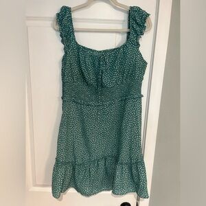 Women's Summer Ruffle Sleeve Sweetheart Neckline Printing Dress Mini Dress